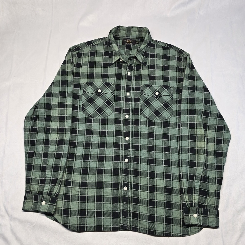 RRL Double RL  Ralph Lauren Preston Chamois Workshirt Plaid Men Size XL